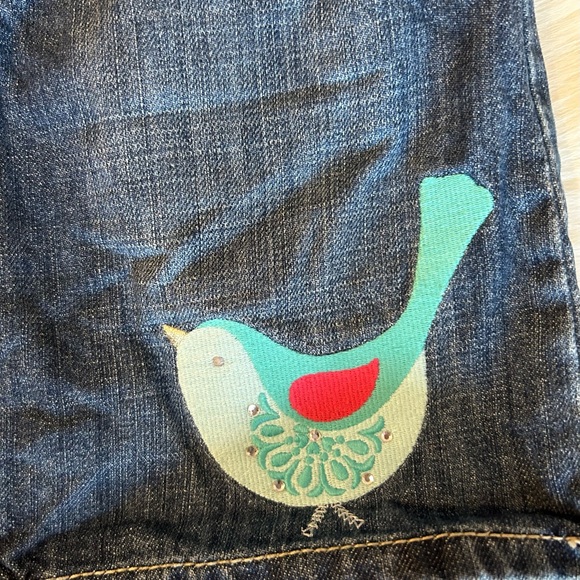 Gymboree ⚜️ Bird Embroidered Girls Jean Skirt - Picture 3 of 5